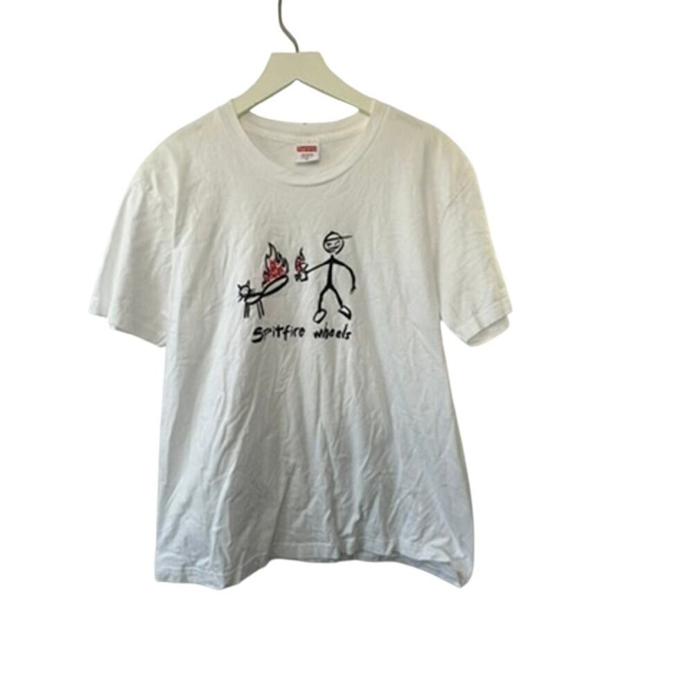 Supreme X Spitfire White T-Shirt Size Medium